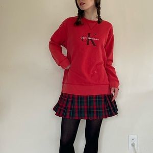 Red calvin Klein crew neck